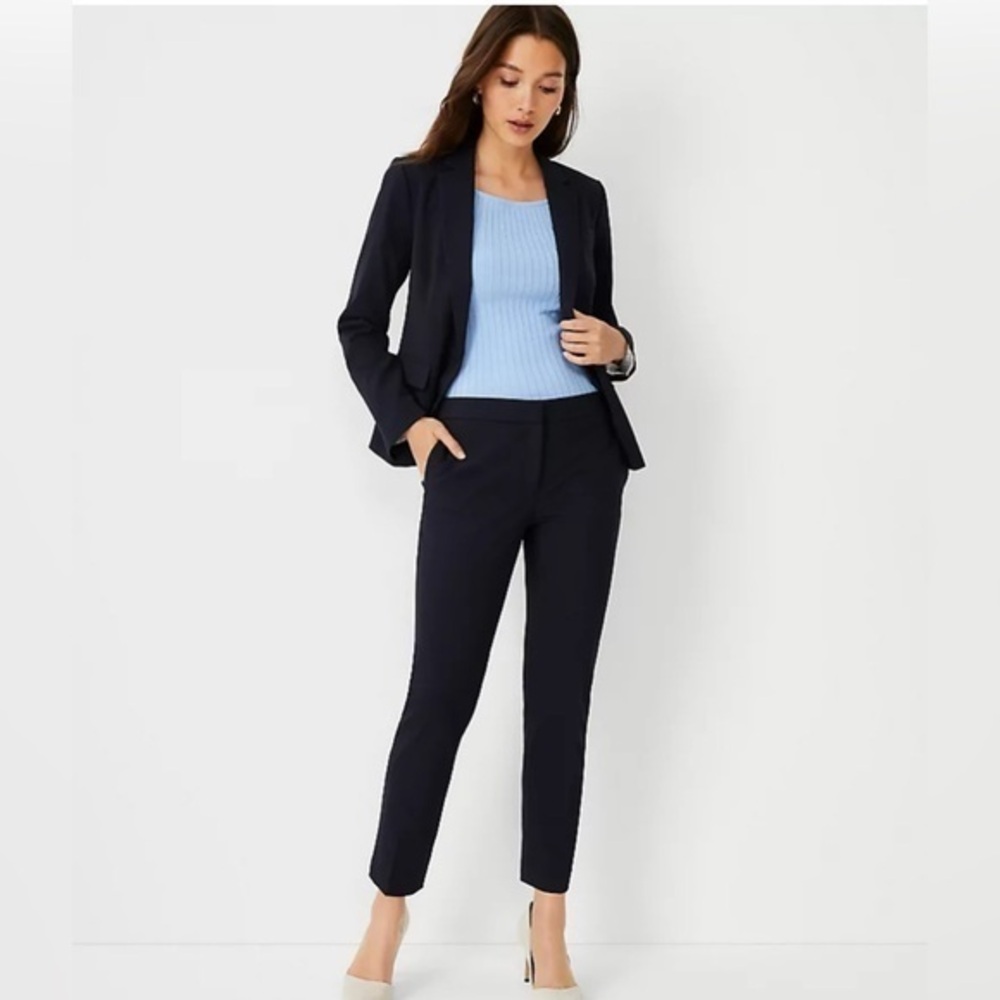 Ann Taylor Black Ankle Chino Pants Trousers Mid Rise Slim Leg NWT 4 #1740
